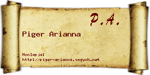 Piger Arianna névjegykártya